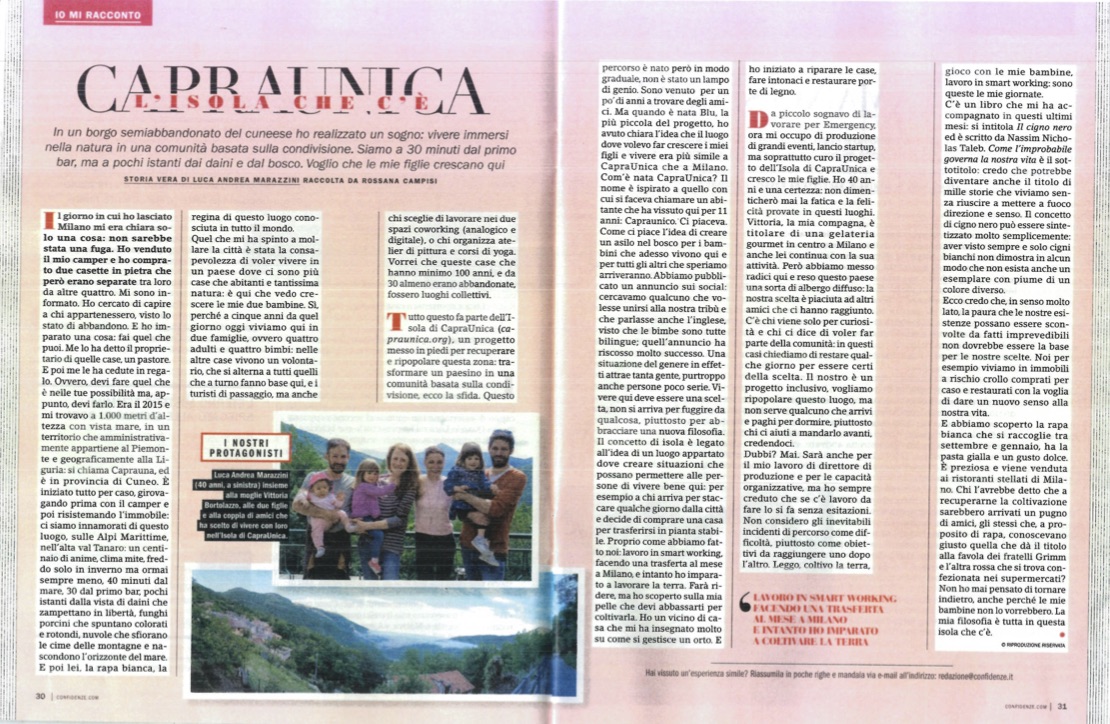 Articolo Confidenze
